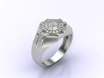 Print Ready STL 3DM  Gents Rings Diamond Men Ring  3D print model 30