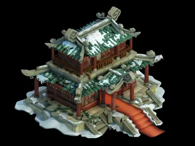 Game Kunlun Snow Mountain - Broken Building 03 3D model