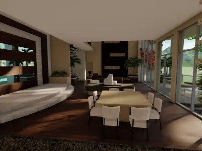 Modern house Exterior Design  Low-poly 3D model