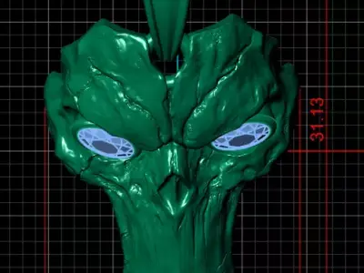 Gold skull pendant  3D print model