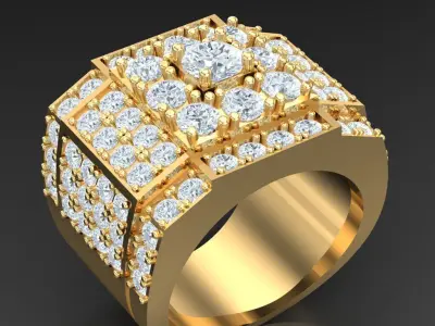 Luxury Men Rings Designs 4MR050 3D print model