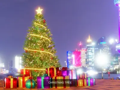 CHRISTMAS TREE - GIFT BOXES -  PLAIN CHRISTMAS TREE 3D Model Collection