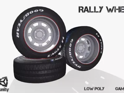 Rally wheel Good Year Low-poly 3D model