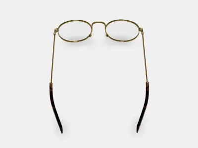Simon Eyeglasses in Polished Gold Low-poly 3D model