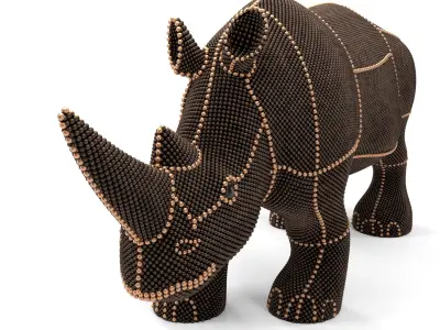Pearl Rhino decoration statue 3D model