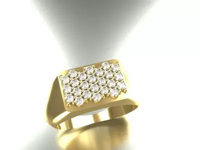 Mens Diamond Ring Size 10 Gold Silver Platinum Jewelry 3D print model