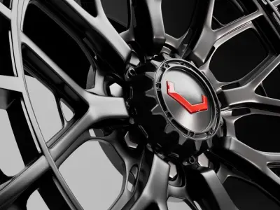 Vossen HFX-1 car ring Low-poly 3D model