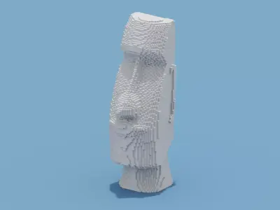 Moai Statue Low-poly 3D model