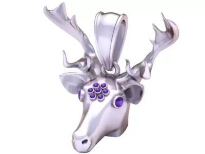 Majestic Deer Head Pendant 3D Printable Model 3D print model