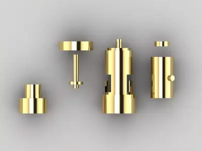 Push-button box clasp 3D print model