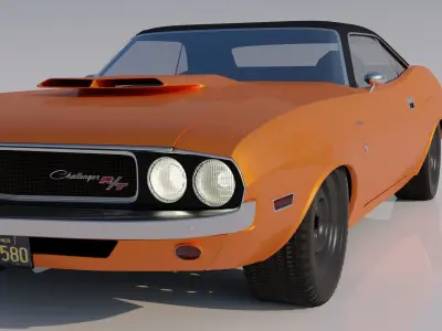 CAR - Dodge Challenger RT 1970 without interior Low-poly 3D model