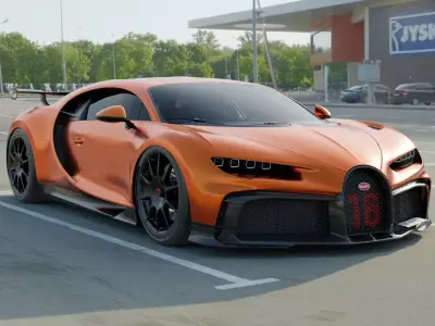 Andrew Tate Bugatti Chiron Pur Sport Rigged 3D model