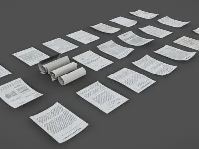 Paper Debris 01 Low-poly 3D model