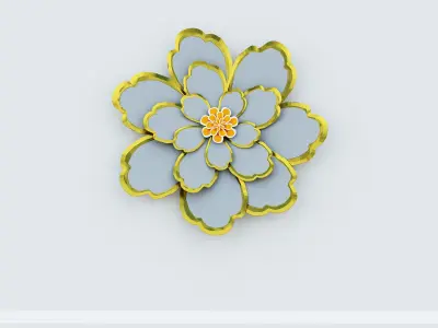 Decorative Metal stainless plants with gold   M 20 3D model