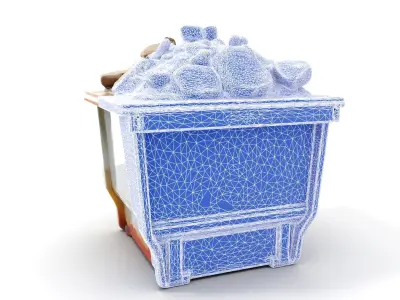 Industrial Dumpster with Debris Model Pack for Environment De... Low-poly 3D model