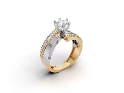 Solitaire Ring 38 3D print model