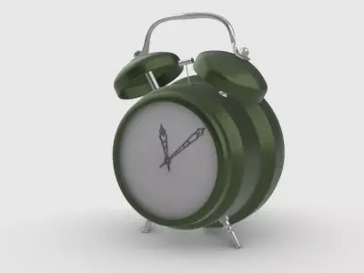 3D vintage green alarm clock 3D model