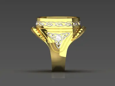 Luxury man ring with knot design onyx diamonds model mr0112 3D print model