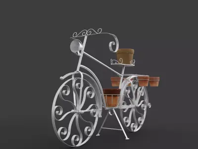 Garden Bicycle with flower pots 3D model