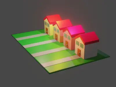 Free low poly simple house for free game asset  Free low-poly 3D model