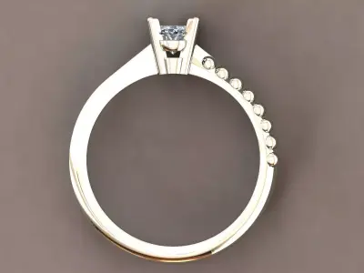 Elegant 3 Solitaire Ring 3D print model
