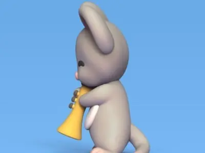 Mouse Playing Music 3D print model