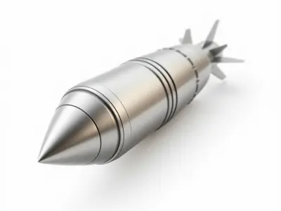 Aerodynamic Silver Missile Bomb model pack Low-poly 3D model