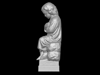 Old Funeral Sculpture Statue 3D print model purchase