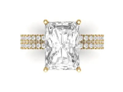 Emerald Solitaire Ring 3D print model