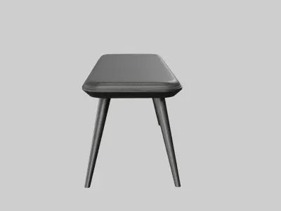 Spine Wood Base Bench-black ash wood Low-poly 3D model