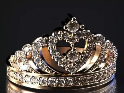 Crown ring Silver Gold  Print 3D print model