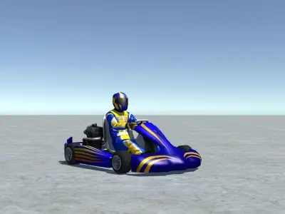 Low Poly Kart With Player 6 Low-poly 3D model