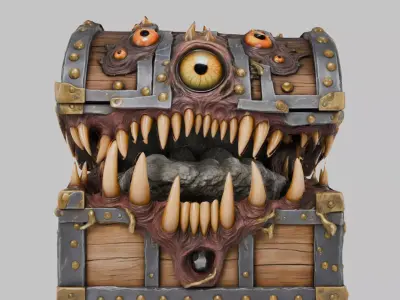 Treasure Chest Low-poly 3D model buy