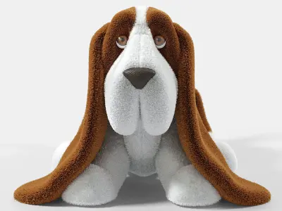 Stuffed Toy Basset Hound  3D model