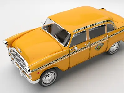 Taxi Car Old  Checker Cab Taxi Chicago 3D model