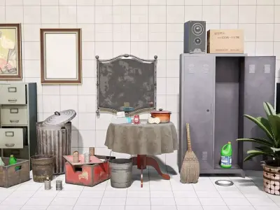 household props  - low poly speaker 3D Model Collection