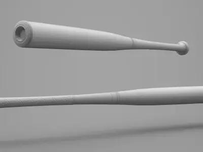 Game Ready Aluminium Baseball Bat Low-poly 3D model