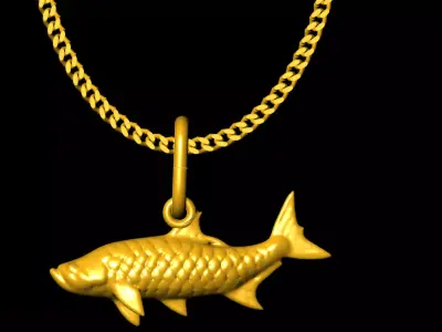 Fish pendant charms - one inch pendant 3D print model