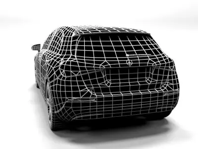 MERCEDES A CLASS 5D LOWPOLY Low-poly 3D model