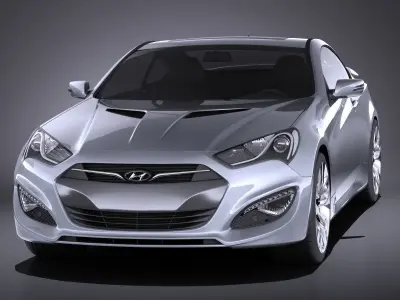 Hyundai Genesis Coupe 2016 VRAY 3D model