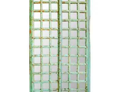 Old Turquoise Raja Door Mirror 3D model