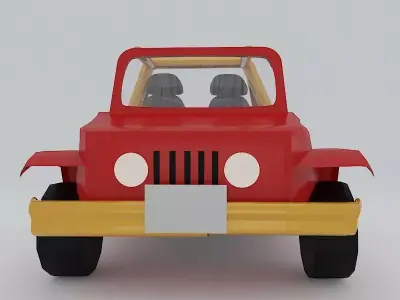 Cartoon Car  Low-poly 3D model