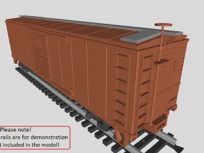Printable Pennsylvania Railroad X29 Boxcar 1924 in H0 Scale 3D print model