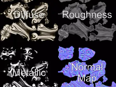 Elegant Silver Handle model pack Low-poly 3D model