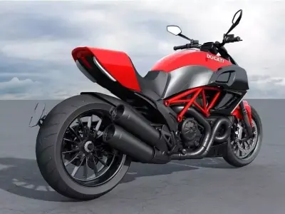 High-performance motorcycle 3D model