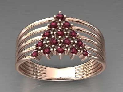 Diamond Ring Triangular 3D print model