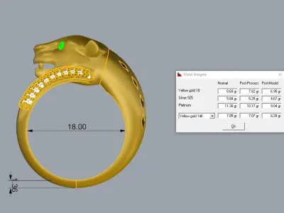 Jewelry Panthere Set ring earring 3D print model