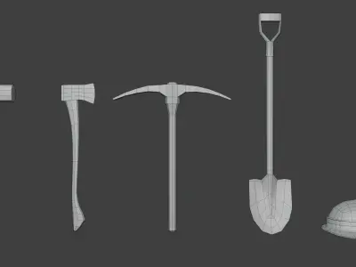Mining Tool Pack Low-poly 3D model