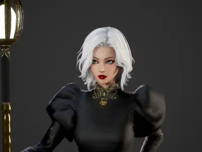  Wizard Girl - Game Ready Low-poly 3D model