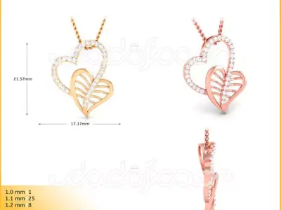 light weight yellow gold  diamond pendent -DOC-P8092 3D print model